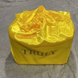 Truly beauty yellow trunk caboodle vegan leather